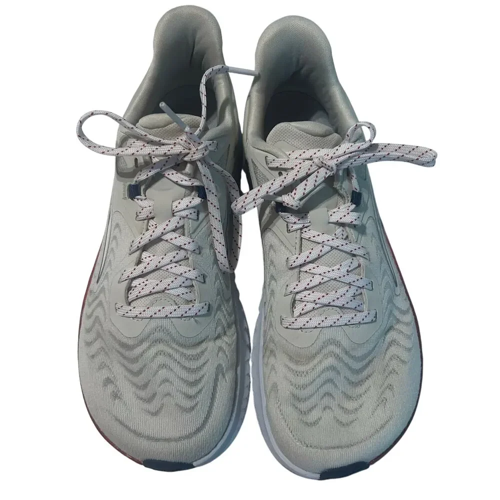 Women's White Running Sneakers with Red Accent